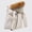 White, variant on Men's Quilted Jacket Winter Coat Heavyweight Warm Parka with Removable Fuzzy Hood Waterproof & Windproof Shell Ski Snow Outerwear with Flap Pockets