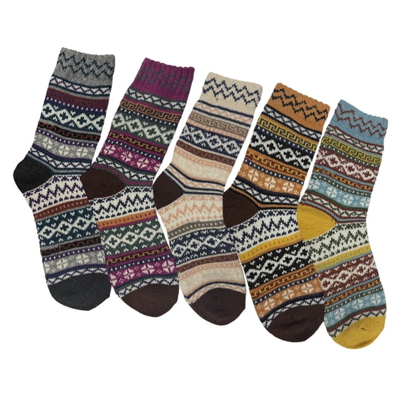 Wool Socks for Women - 5 Pairs Wool Socks Soft Womens, Winter Hiking Sock Warm Cozy Sock