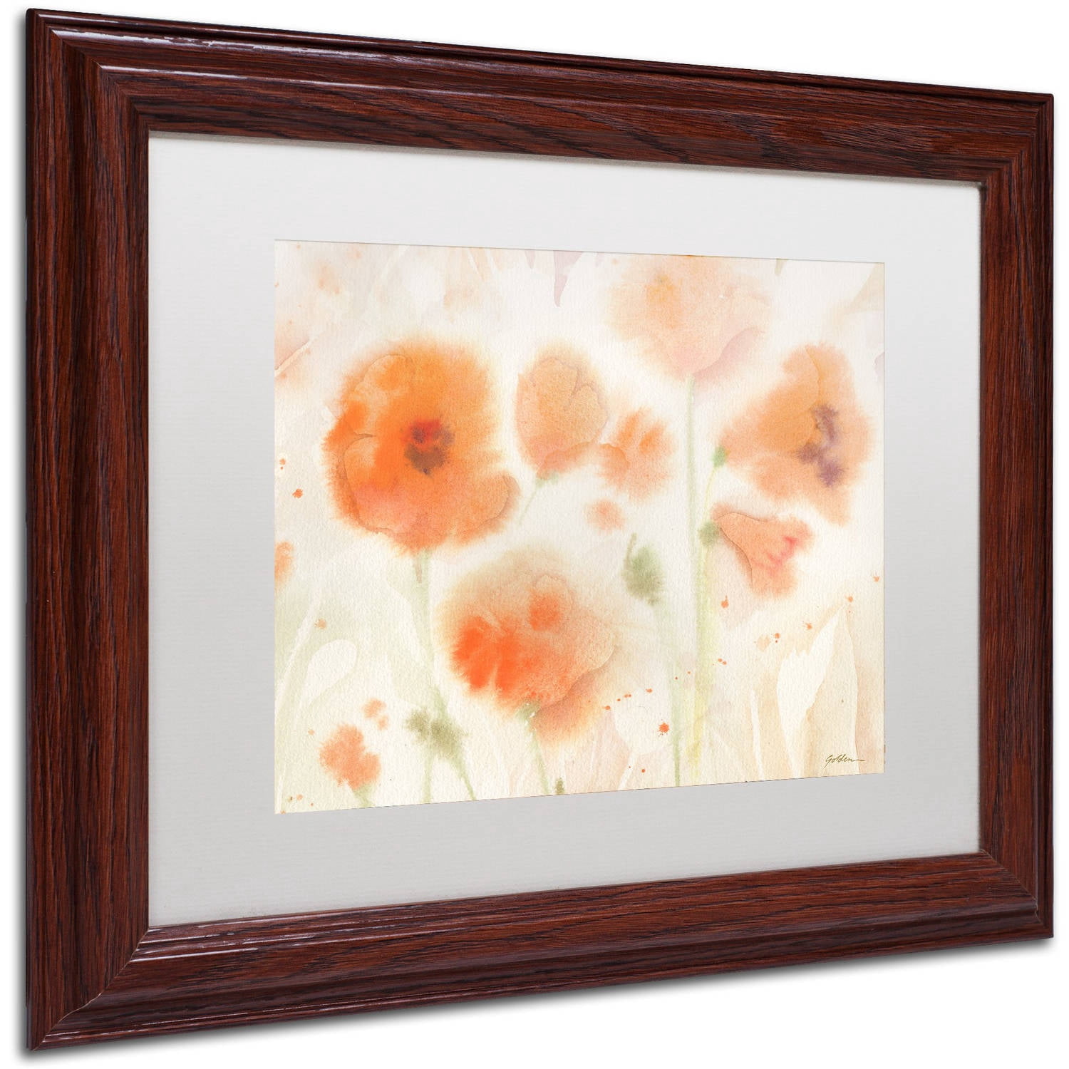 Trademark Fine Art "Orange Tones" Canvas Art by Sheila Golden, White Matte, Wood Frame