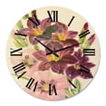 thumbnail image 2 of Designart 'Retro Light And Dark Pink Gladiolus' Traditional Wall Clock, 2 of 5