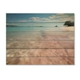 thumbnail image 3 of Designart "Sandy Beach in Pink Hues I" Landscapes Print on Natural Pine Wood, 3 of 5