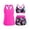 Purple, variant on tankini swimsuits for women 3 Piece Tummy Control Cutout Back Tankini Bathing Suit With Crisscross Padded Bra And Floral Print Pocket Boyshorts