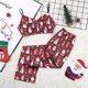 thumbnail image 4 of HiLoc-ropa de dormir de satén con estampado de dibujos animados para mujer, ropa de Navidad, pijamas sexys, conjunto de dos piezas con cuello en V, Top y pantalones, 4 of 4