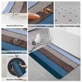 thumbnail image 6 of Blue Brown Grey Bath Mat 3 Piece Bathroom Rug Set, Vintage Stripe Farmhouse Wood Grain Non Slip Bath Rug Contour Mat and Toilet Lid Cover, Absorbent Shower Mats Soft Bath Rugs and Mats Sets, 6 of 8