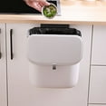 thumbnail image 1 of Bote de basura de plástico montado en la pared con tapa deslizante para puerta de armario de cocina de baño, gancho adhesivo para colgar, bote de basura, 1 of 3