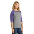thumbnail image 4 of District Adult Female Women Electric Heather T-Shirt Purple Fr/Gy F 2X-Large, 4 of 6