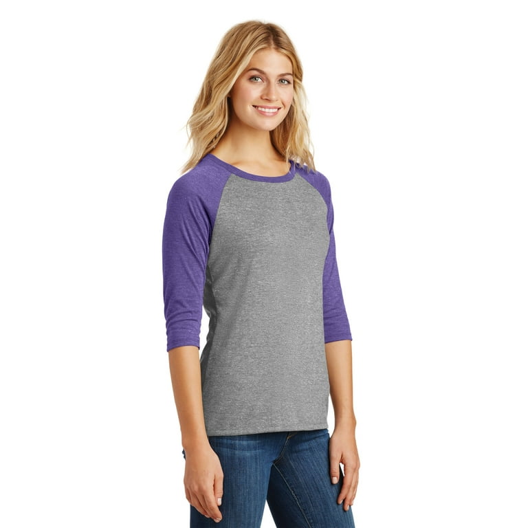 purple and grey raglan shirt