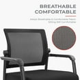 thumbnail image 4 of KLASIKA Office Reception Guest Chair Mid Mesh Back Ergonomic Lumbar Support for Waiting Conference Room Black 2PK, 4 of 7