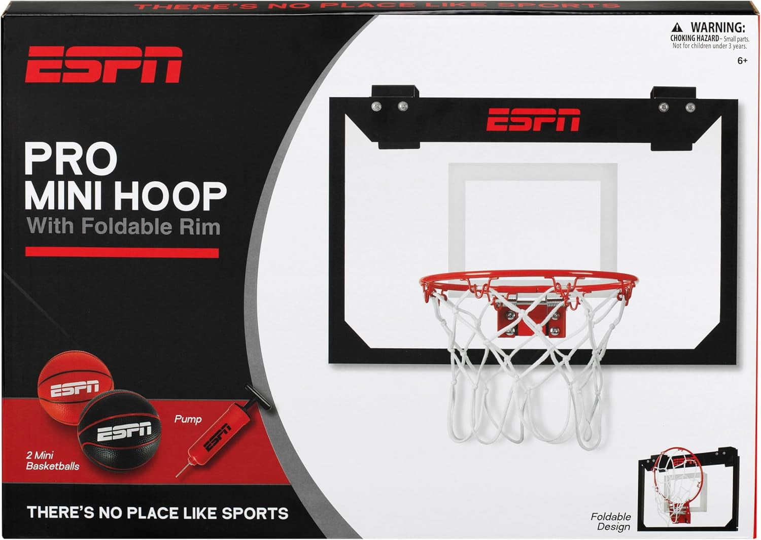 ESPN Over-The-Door Mini Basketball Hoop with 2 Mini