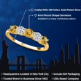 thumbnail image 2 of Gem Stone King 18K Yellow Gold Plated Silver Yellow Citrine and E - F Lab Grown Diamond Wedding-Bands Ring for Women | 1.31 Cttw | Round 4MM | Gemstone November Birthstone | Size 5, 2 of 6