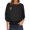 A1_Black, variant on Womens Dressy Casual Flowy Chiffon Blouses Poncho Batwing Sleeve Crewneck Casual Tops Trendy Loose Fit Smocked Waist Tunic Shirts Work Office Lightweight Elegant Pullover Tops Light Blue M
