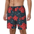 thumbnail image 2 of Haiem Rose Flowers Mens Swim Trunks with Compression Liner 2 in 1 Swimming Shorts Stretch Swimwear Quick Dry,Board Shorts-XX-Large, 2 of 9