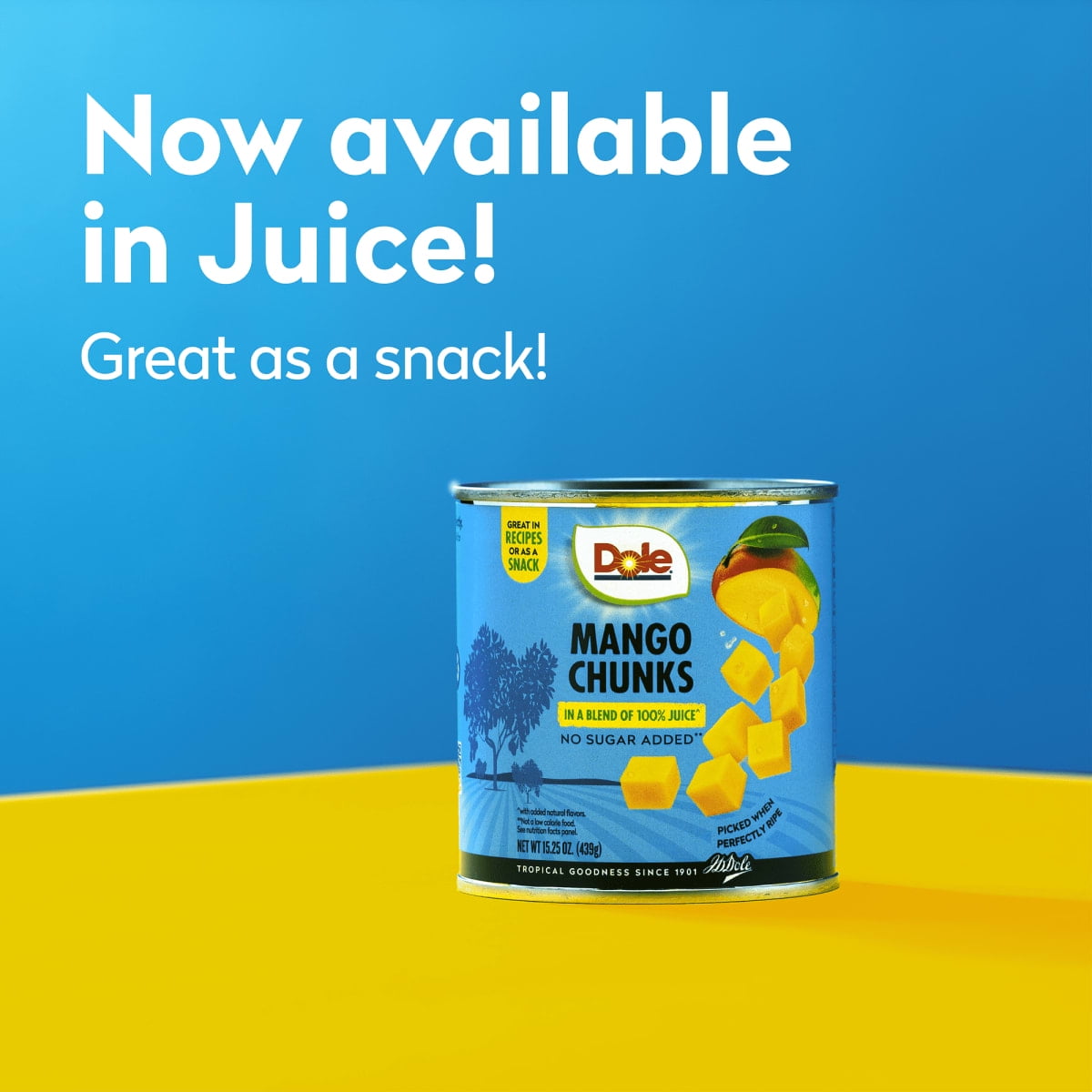 (2 pack) Dole Mango Chunks in a Blend of 100% Juice*, 15.5 oz