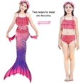thumbnail image 3 of 3Pcs Mermaid Tails compatible Swimming compatible Girls Swimsuit Princess Bikini Costume Bathing Suits Set compatible Kids Gift_Gift Of G, 3 of 5