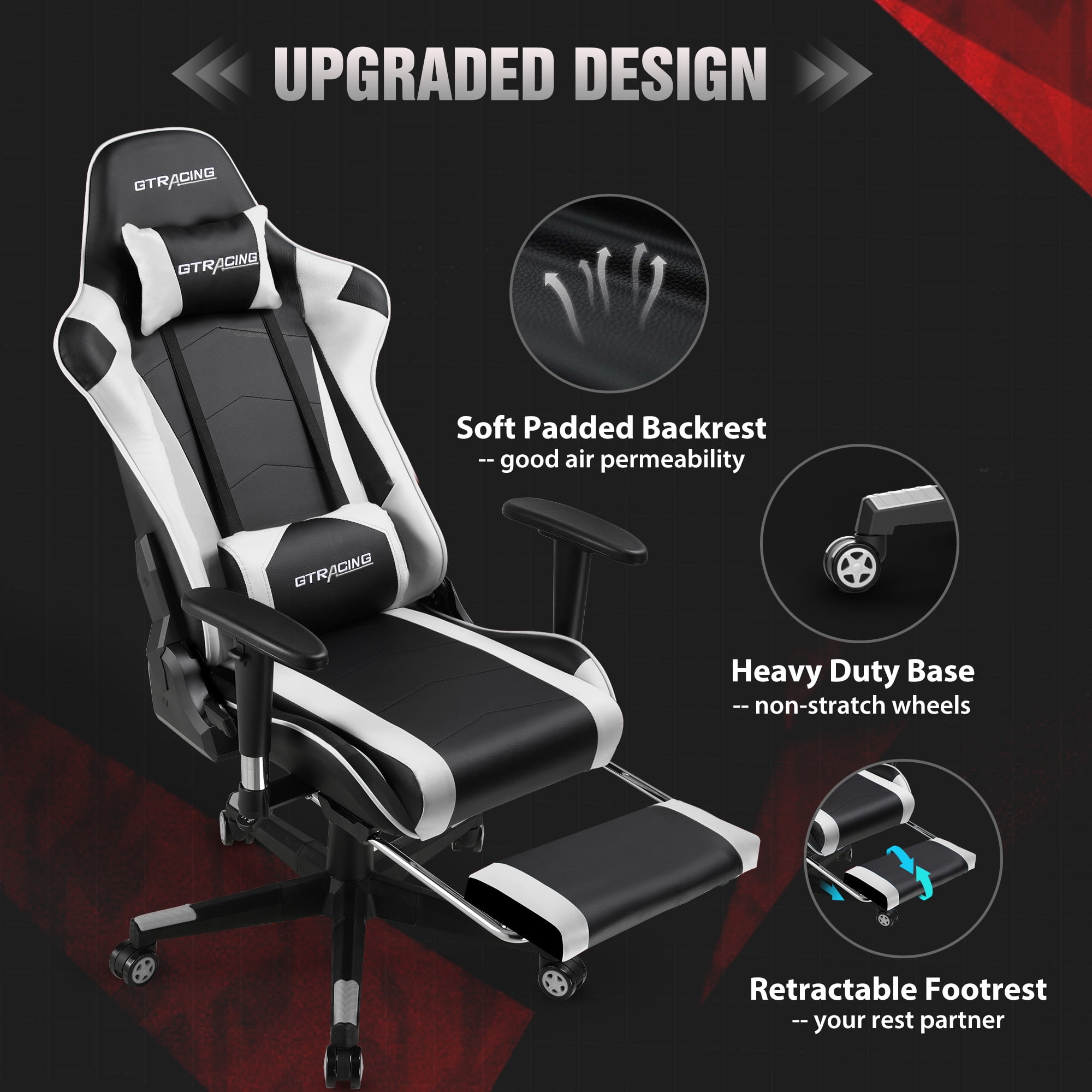 Hot Selling Budget Recliner Homall Gtracing XL Ingrem Tt Tc Game Computer  Chair with Removable Head and Lumbar Pillow - China Gaming Chair with  Footrest, Computer Gaming Chair