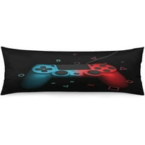 Game Controller Body Pillow Cover for Boys Gifts Gamer Gaming Printed Long Pillow Case Protector with Zipper Decorative Modern Large Pillowcases Black Cushion Covers for Bedroom,Sofa 20"x54",Red Blue