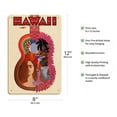thumbnail image 2 of Hawaii - Hawaiian Ukulele Psychedelic Flower Power Art - Vintage Travel Poster by David Klein c.1960 - 8 x 12 inch Vintage Wood Art Sign, 2 of 4