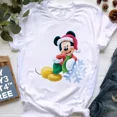 thumbnail image 5 of Camiseta de Feliz Navidad para mujer, camiseta de manga corta con estampado de Mickey de estética Harajuku, ropa Y2k para mujer, Tops 2024, 5 of 5