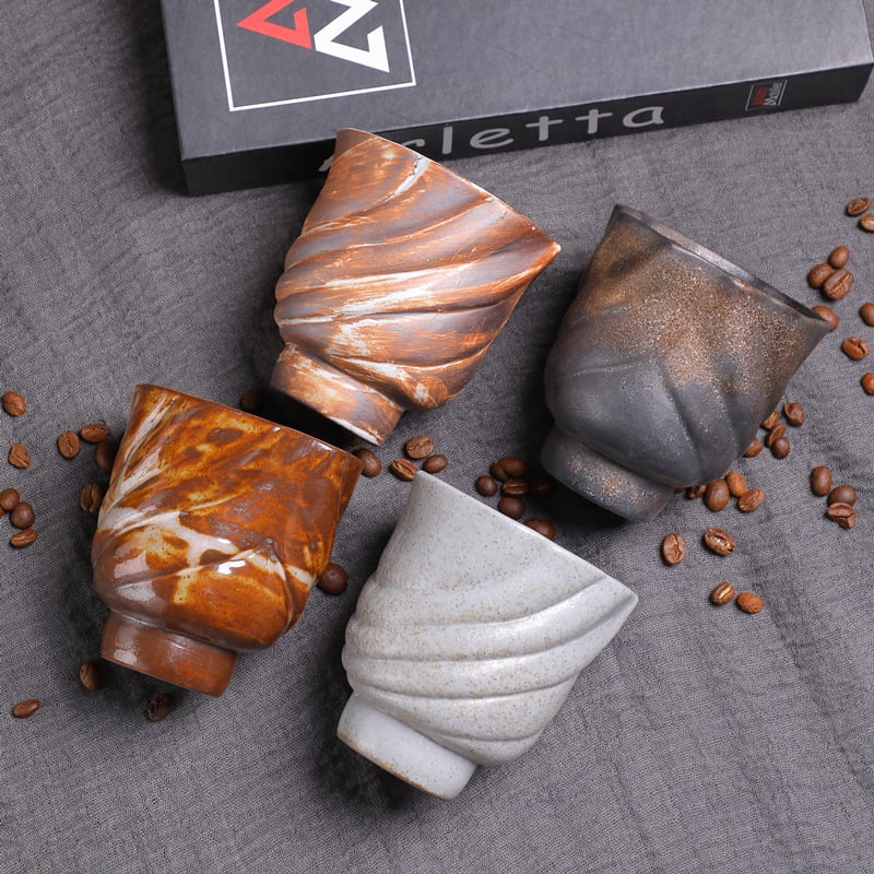 TL New Retro Coarse Pottery Coffee Cup Kiln Change Handleless Mug Espresso Cup