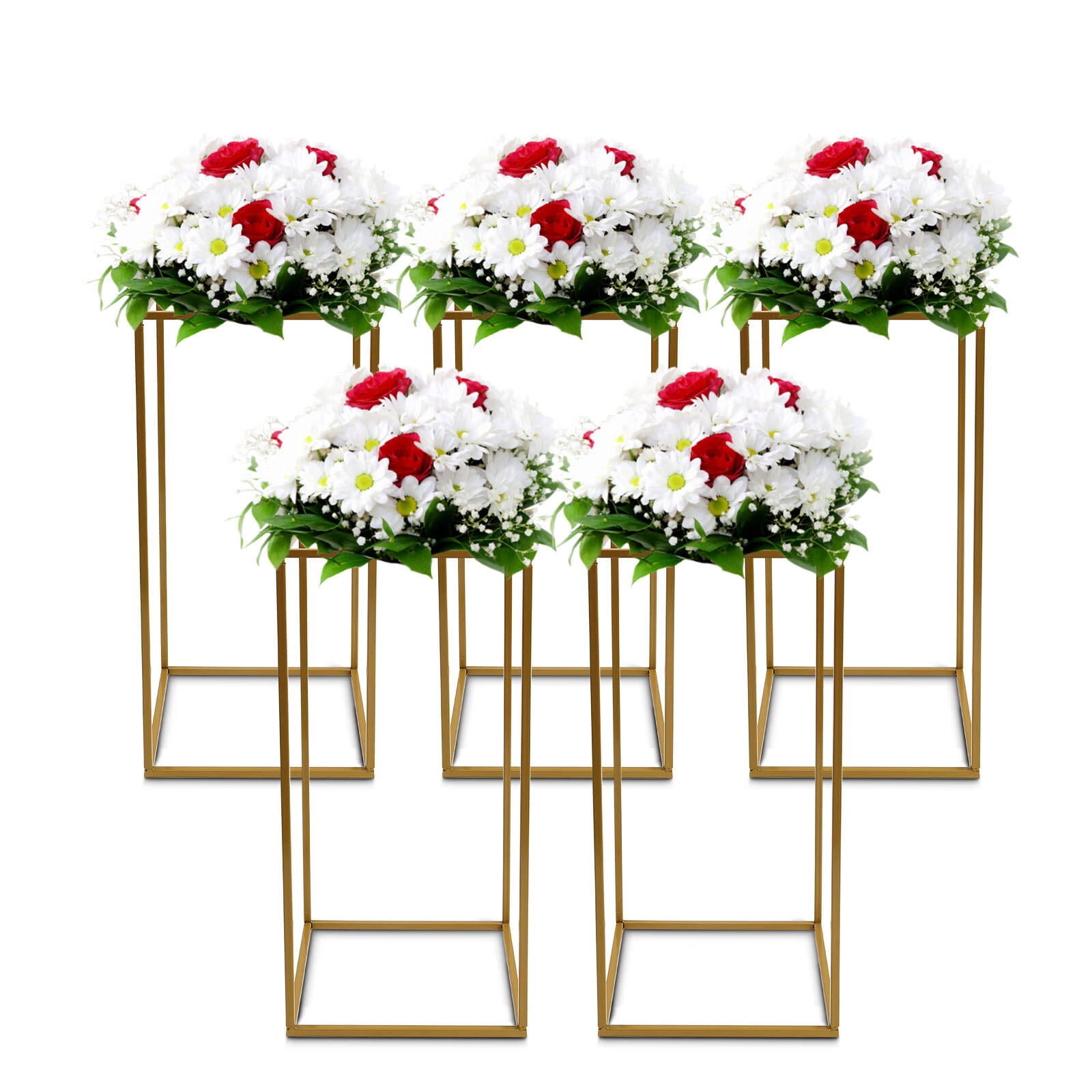 5Pack Wedding Flower Stands Plants Display DIY Room H-shaped Decro Steel  Tube 5 Pack Wedding Rack Backdrop Stand White Square Frame Flower Balloon