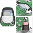 thumbnail image 4 of Soccer and Triangle Green Pattern 17" School Backpacks for Teens,Waterproof Oxford Fabric,S-Shape Padded Straps for School,Travel,Hiking,Camping, 4 of 6