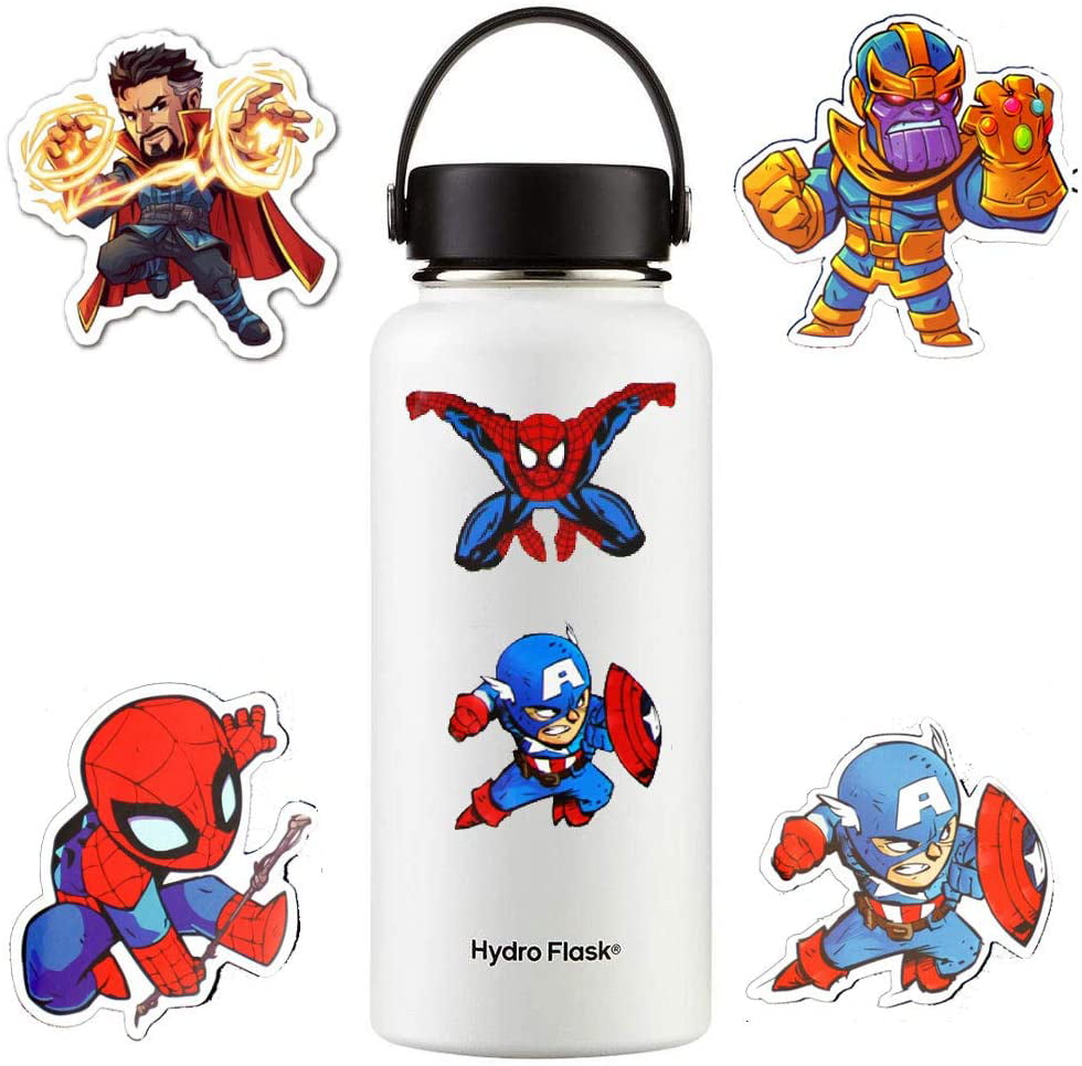 Superhero Avengers Stickers for Teens Comic Legends Stickers with Party Favors for Kids,Graffiti Waterproof Decals for Water Bottles Bikes Luggage Skateboard Bumper 104pcs 