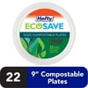 HEFTY ECOSAVE PAPER PLATES TABLEWARE 8.75 INCH WHITE 1 PACK 22 COUNT