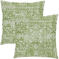 Lime Green Boho Throw Pillow Covers 18x18 Inch Bohemian Carpet Ethnic Decorative Square Pillow Cases Bohemian Carpet Ethnic Cushion Covers Farmhouse Home Decor for Sofa Couch Outdoor Set of 2