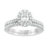 Unique Moments 1 ct Lab Grown Diamond Oval Bridal Set in 14K White Gold (G-H, SI1-SI2)