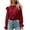 Wine Red, variant on XFLWAM Womens Long Sleeve Ruffle Bubble Sleeve Tops Casual Loose Shirts Blouses Beige M