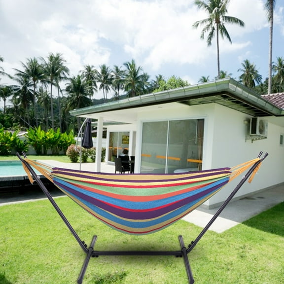 Ktaxon Iron Double Hammock Stand Set, Multicolor 78.74"