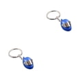 thumbnail image 2 of ZheElen Porte-Clés Taille Compacte Exquise Sac à Main Pendentif Décor Rouille à la Mode Design Plaqué Surface Pas de Bavures -Forme Anneau Bleu 2Set, 2 of 6