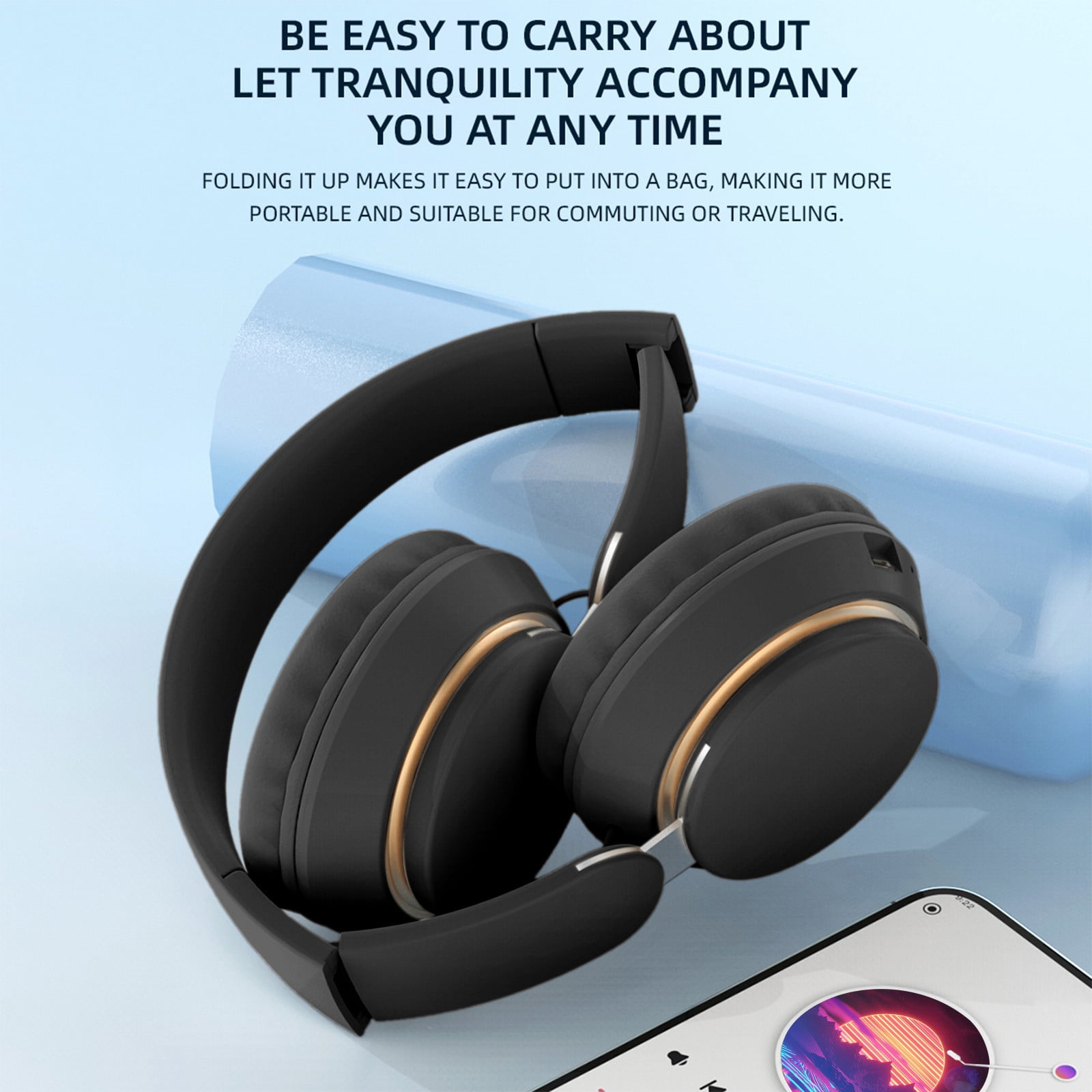 Matoen Bluetooth Headset, 2024 Wireless Bluetooth V5.3 Headphones with Microphone, Active Noise Canceling Wireless Headset with Mic for Work/Mobile Phone/Laptop Computer