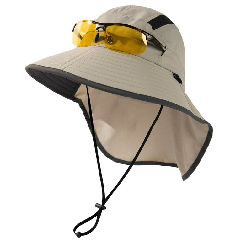 TOP-EX XXL/XL/L/M Mens Sun Hat with Neck Flap Sunglass Slot