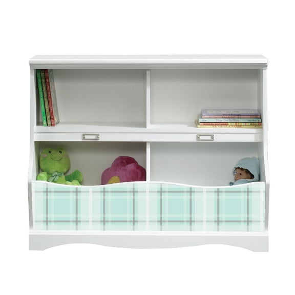 Lifesong Milestones Modern Bookcase Footboard For Kids - (Gingham Mint, Grey 414436 Pogo)