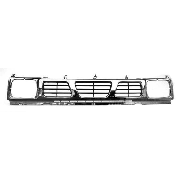 New Aftermarket Premium Fit Chrome / Silver Plastic Front Grille 6231055G10 fits 1993-1994 Nissan D21
