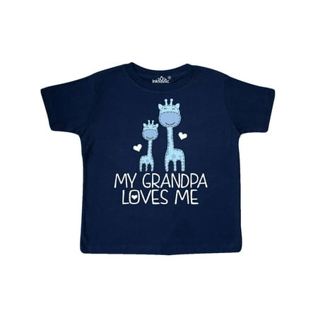 

Inktastic Grandpa Loves Me Boys Giraffe Animal Gift Toddler Boy Girl T-Shirt