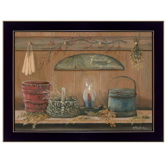 Treasures on the Shelf I By Pam Britton Printed Wall Art Wood Multi-Color