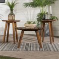 thumbnail image 3 of 3-Piece Solid Acacia Wood Round Coffee Table and End Tables in Dark Brown, 3 of 6