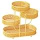 thumbnail image 5 of Cesta de fruta de metal de 4 niveles, organizador de refrigerios, accesorio multifuncional, bordes lisos Dorado, 5 of 9