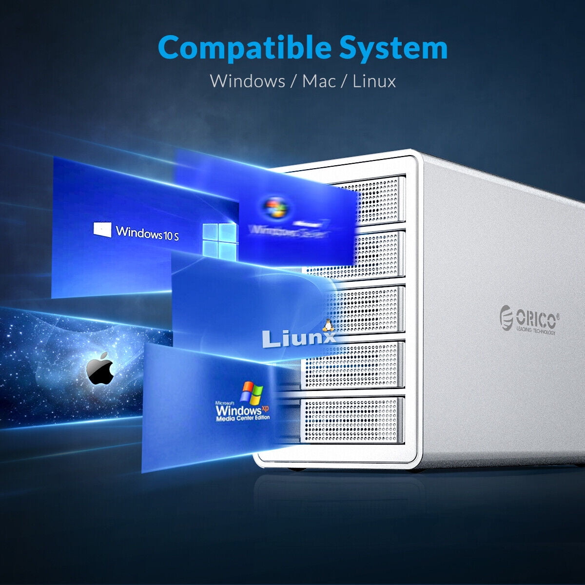 ORICO 5 Bay Hard Drive Enclosure Type C 10Gbps for 2.5/3.5in HDD SSD Enclosure HDD Docking Station