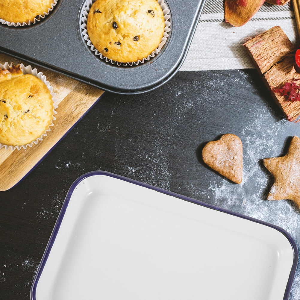 Enamel Baking Sheet Pan White Ceramic Cookie Sheet Non-stick