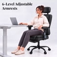 thumbnail image 3 of HOMRELEXA Ergonomic Office Chair Big and Tall with Adjustable Armrests and Headrest, PU Leather Comfy Desk Chairs for Home Office, Black, 3 of 10
