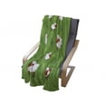 thumbnail image 3 of Sheep Soft Flannel Fleece Throw Blanket, Illustration of Fluffy Farm Animals Repetitive Pattern, Cozy Plush for Indoor and Outdoor Use, 60" x 80", Fern Green Cinnamon, by Ambesonne, 3 of 5