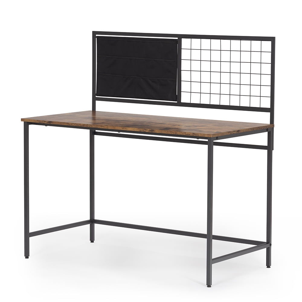 Private Jungle Computer Desk with Mesh 46.5 inch Study Writing Table for Home Office,Black Metal Frame,Rustic Brown Private Jungle Computer Desk with Mesh 46.5 inch Study Writing Table for Home Office,Black Metal Frame,Rustic Brown