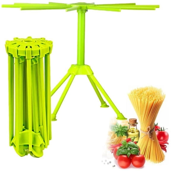 IPSTYLE Pasta Drying Rack Home Kitchen Spaghetti Noodle Stand Folding 10 Noodle Hanger Arms