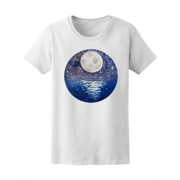 Watercolor Beautiful Night T-Shirt Women -Image by Shutterstock, Female Medium