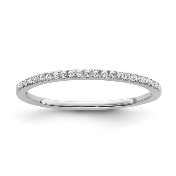 Araiya Fine Jewelry 10K White Gold Diamond Eternity Band Ring (1/10 cttw, I-J Color,I2-I3 Clarity) Size 9.5