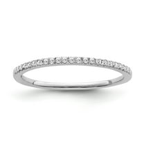 Araiya Fine Jewelry 10K White Gold Diamond Eternity Band Ring (1/10 cttw, I-J Color,I2-I3 Clarity) Size 5.5