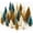 A-Mix Color-24PCS, variant on Dalrosia Mini Christmas Trees Bottle Brush Trees with Wood Base, Christmas Village Trees for Tabletop Christmas Decor Holiday Winter Decorations